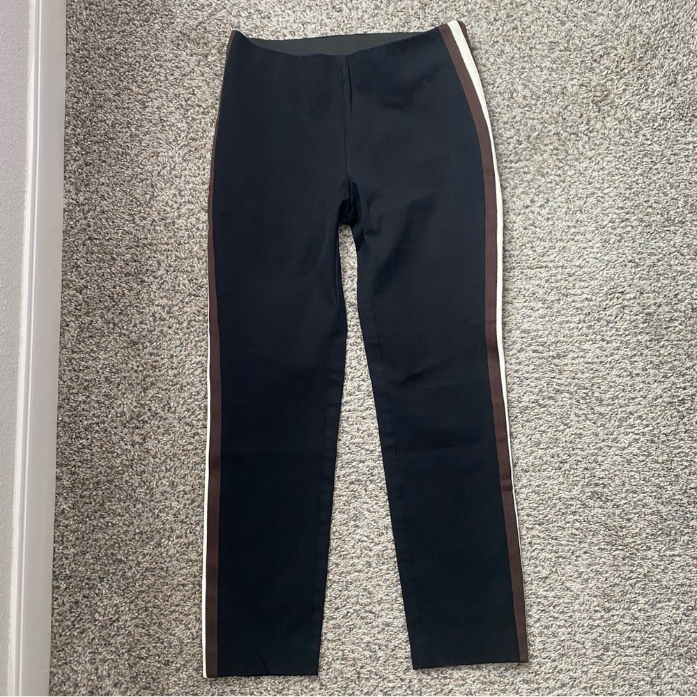 A New Day black straight pants with white and brown stripes